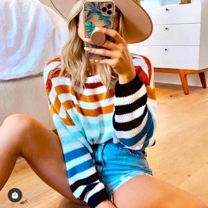 Rainbow Knit Fall Sweater